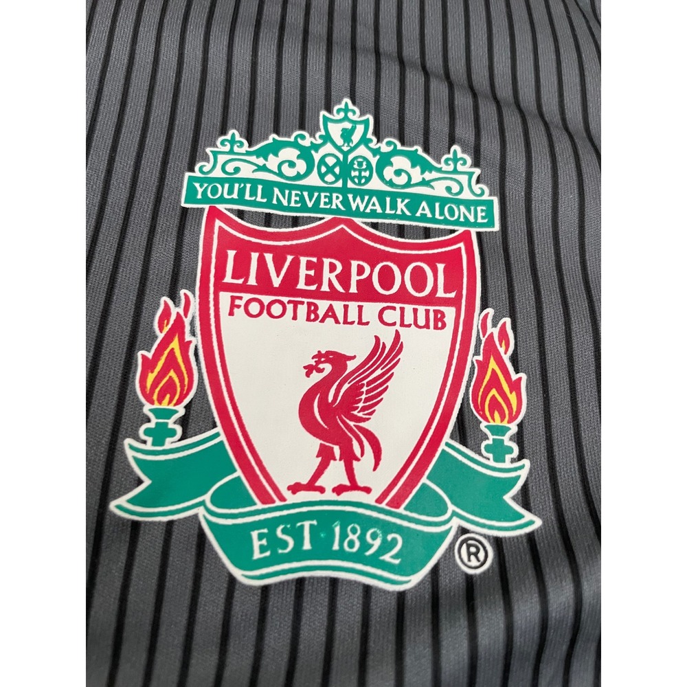 Liverpool FC Soccer Jersey Mens Large Black Grey Icon Sports Group LFC Shirt - Picture 3 of 7